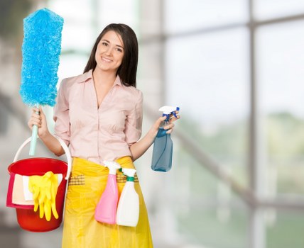 Professional steam carpet cleaning equipment in use