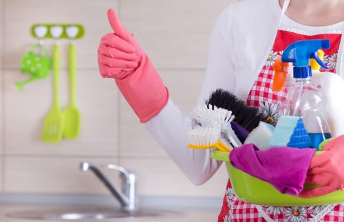 Insured carpet cleaners completing a careful and controlled cleaning job